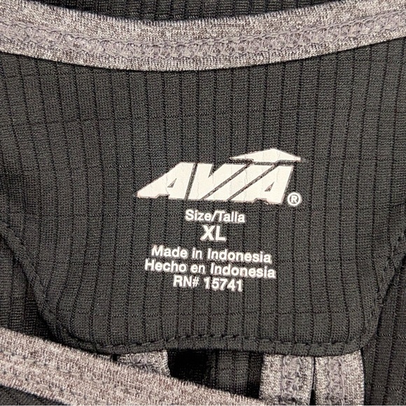 XL AVIA BLACK GREY GRAY SLEEVELESS TANK ATHLETIC ACTIVEWEAR STRETCH - Picture 13 of 13